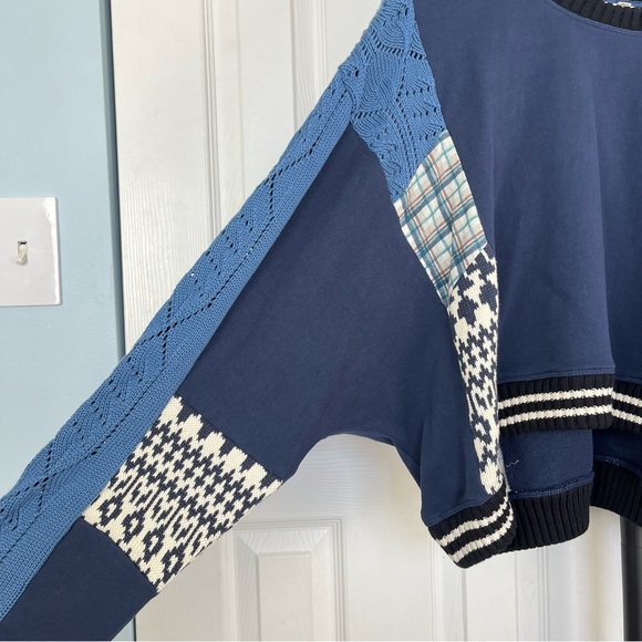 Pilcro Mixed Media Pullover Sweatshirt - Picture 4 of 8